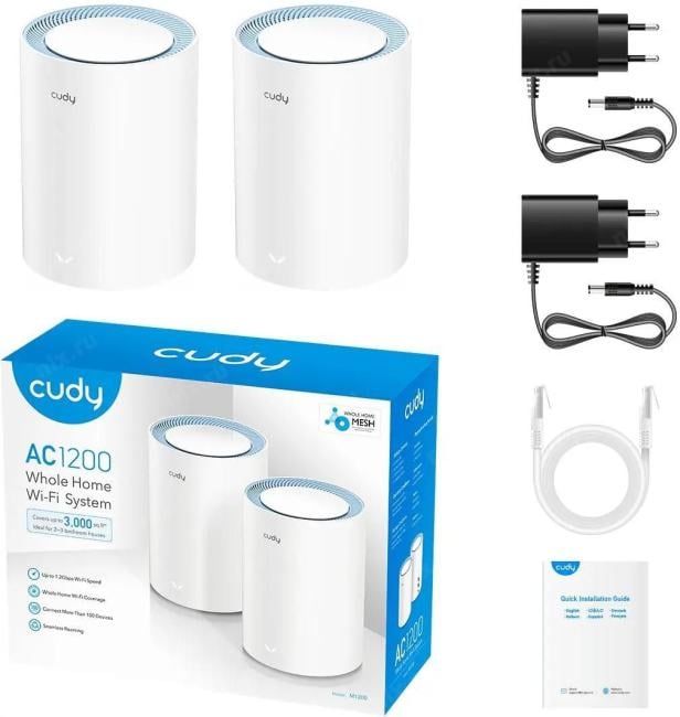 CUDY <M1200 (2-pack)>  Mesh Wi-Fi System
