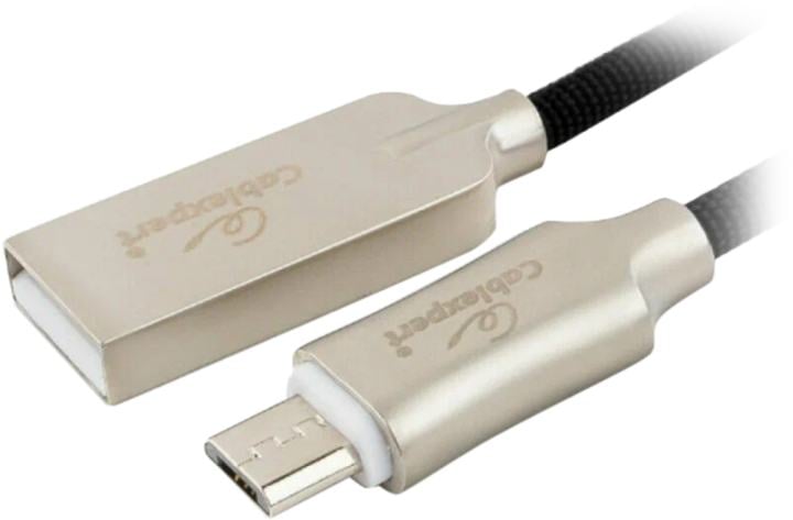 CC-P-mUSB02Bk-0.5M Кабель USB2.0 Cablexpert CC-P-mUSB02Bk-0.5M, AM/microB, серия  Platinum,  0.5м,  черный, нейлон.оплетка