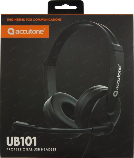 Наушники с микрофоном Accutone UB101 <ZE-UB101> (USB, шнур 2м,  с регулятором громкости)