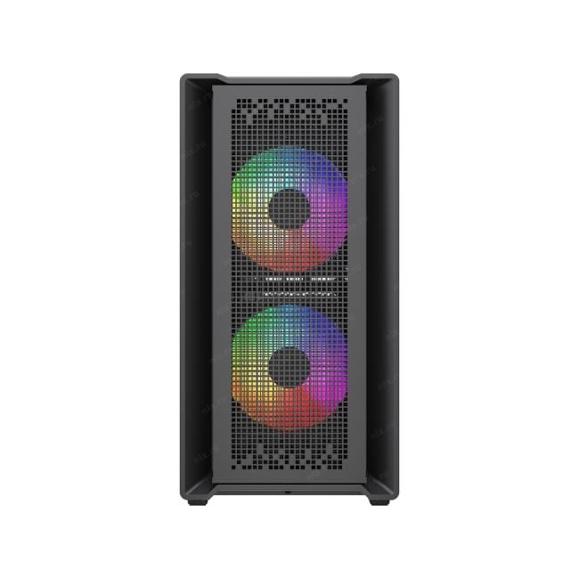 Корпус Powercase CMMSM04B-A3, mATX, TG, 3×120мм ARGB, чёрный