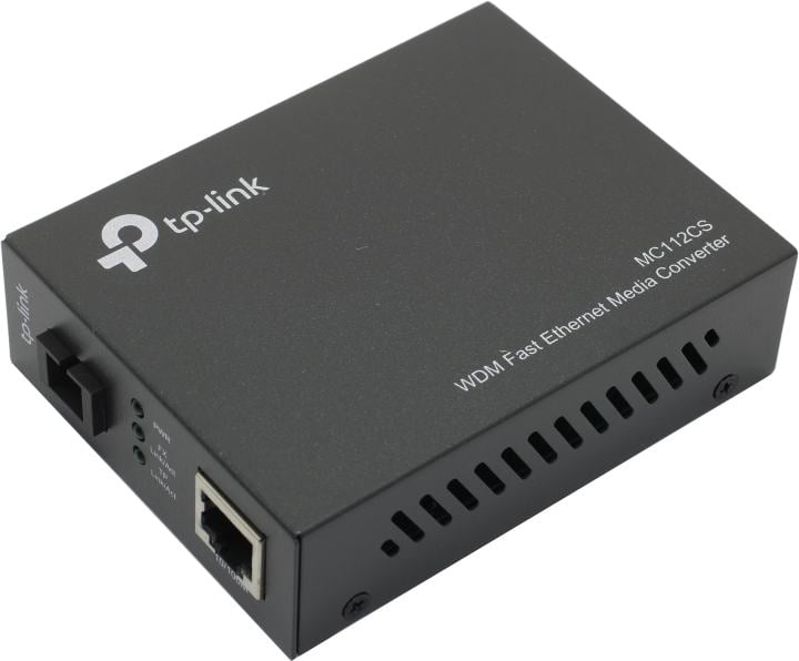 Медиаконвертер TP-LINK MC112CS, 1×RJ45 10/100, 1×SC 100 Мбит/с, одномодовый, 20 км