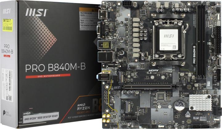 MSI PRO B840M-B (RTL) AM5 <B840> PCI-E Dsub+HDMI 2.5GbLAN  SATA MicroATX 2DDR5