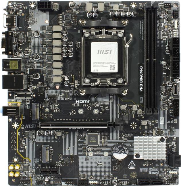 MSI PRO B840M-B (RTL) AM5 <B840> PCI-E Dsub+HDMI 2.5GbLAN  SATA MicroATX 2DDR5