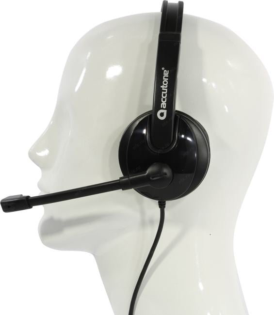 Наушники с микрофоном Accutone UB101 <ZE-UB101> (USB, шнур 2м,  с регулятором громкости)