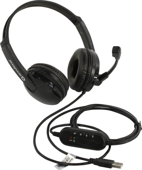 Наушники с микрофоном Accutone UB101 <ZE-UB101> (USB, шнур 2м,  с регулятором громкости)
