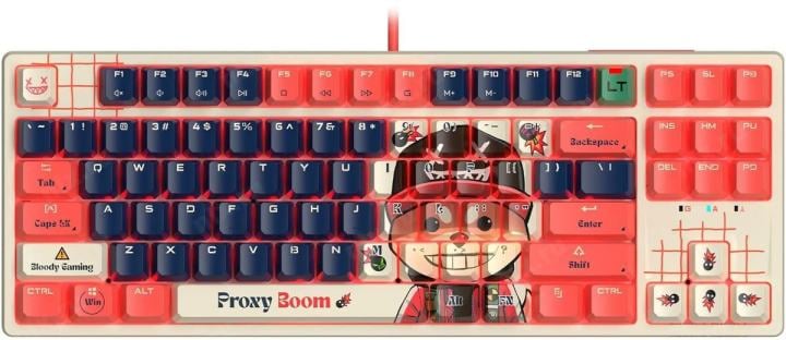 Клавиатура A4Tech Bloody AT87 Proxy Boom механическая бежевый/красный USB for  gamer LED (AT87)