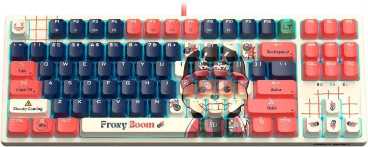 Клавиатура A4Tech Bloody AT87 Proxy Boom механическая бежевый/красный USB for  gamer LED (AT87)