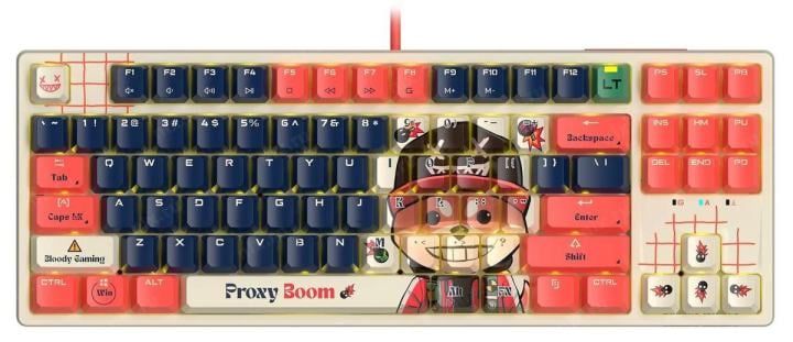 Клавиатура A4Tech Bloody AT87 Proxy Boom механическая бежевый/красный USB for  gamer LED (AT87)