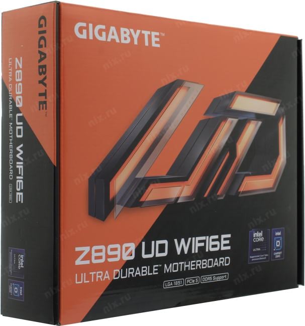 GIGABYTE Z890 UD WIFI6E (RTL) LGA1851 <Z890> 4xPCI-E DP 2.5GbLAN+WiFi+BT  SATA  RAID  ATX 4DDR5