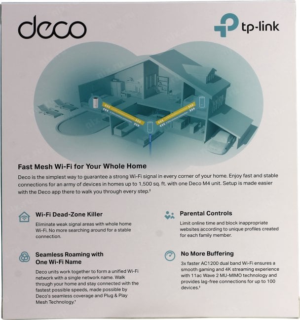 TP-LINK <Deco M4(1-pack)> Mesh Wi-Fi  System  (2UTP  1000Mbps, 802.11a/b/g/n/ac)