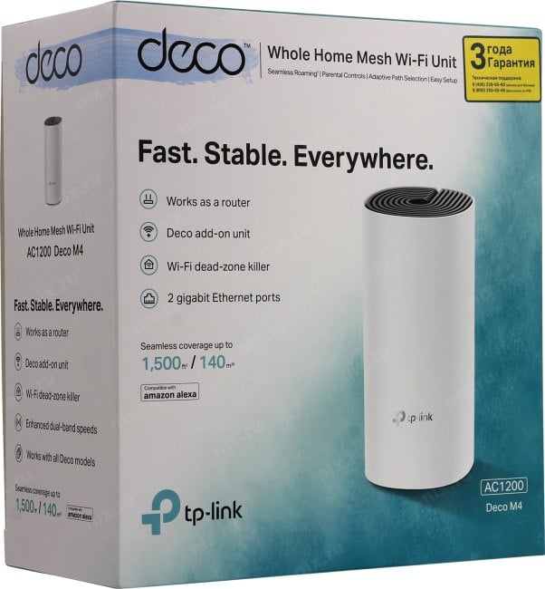 TP-LINK <Deco M4(1-pack)> Mesh Wi-Fi  System  (2UTP  1000Mbps, 802.11a/b/g/n/ac)