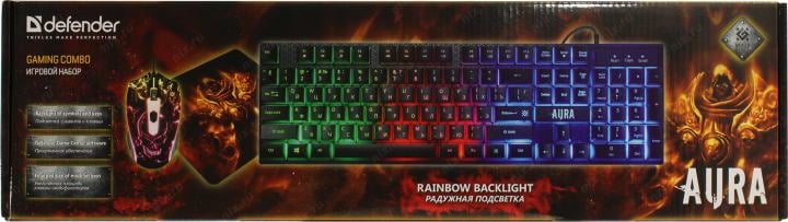 Defender Aura <MKP-117> (Кл-ра,USB +Мышь  4кн,Roll,USB, коврик) <52117>