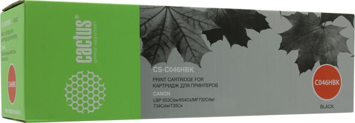 Картридж лазерный Cactus CS-C046HBK для Canon i-SENSYS LBP653Cdw, LBP654Cx, MF732Cdw, MF734Cdw, MF735Cx, черный, 6300 стр.