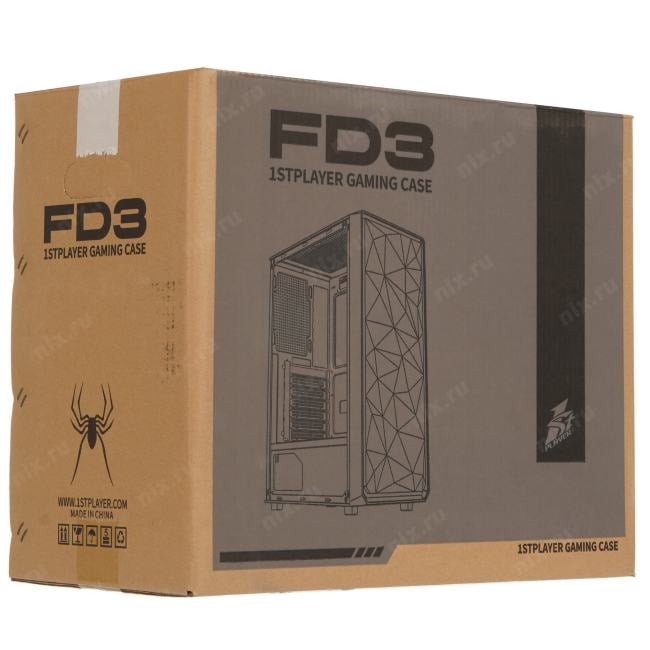 Minitower 1STPLAYER FD3 <FD3-WH-4F1-W>  ATX без БП