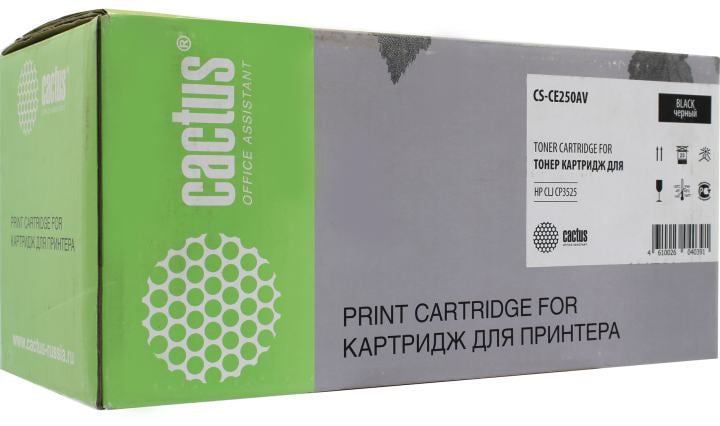 Картридж Cactus CS-CE250AV Black для HP  Color LJ CP3525