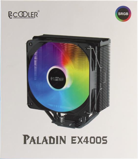 PCCooler Paladin EX400S (4пин, 1700/1200/115x/AM4/AM5, 28.6дБ, 400-1800  об/мин,  Al+тепл.трубки)