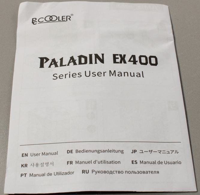 PCCooler Paladin EX400S (4пин, 1700/1200/115x/AM4/AM5, 28.6дБ, 400-1800  об/мин,  Al+тепл.трубки)