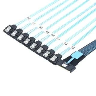 Кабель JPC P7350BG10800-1, MCIO x8 → 8×SATA, 80см