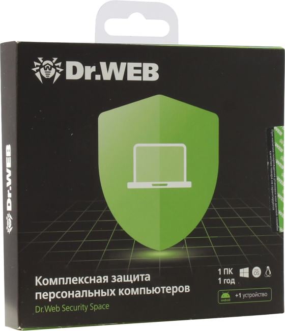 Антивирус Dr.WEB Security Space на 1 ПК <BHW-B-12M-1-A3> (BOX, без  DVD)  на  1 год