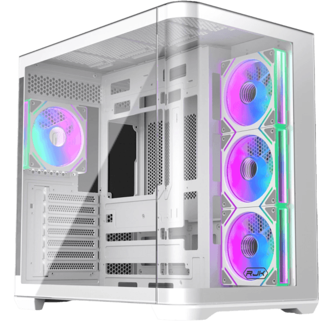 Корпус без блока питания Raijintek ATREUS BT4, Midi-Tower, TG, 4x120мм ARGB, 2xUSB-A 3.0 + 1xUSB Type-C , E-ATX, ATX, mATX, mITX White