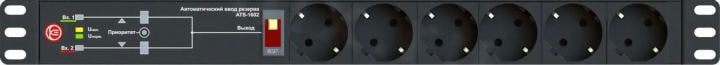 Elemy <ATS-1602> Блок силовых розеток 19", чёрный  1U, 6 евророзеток