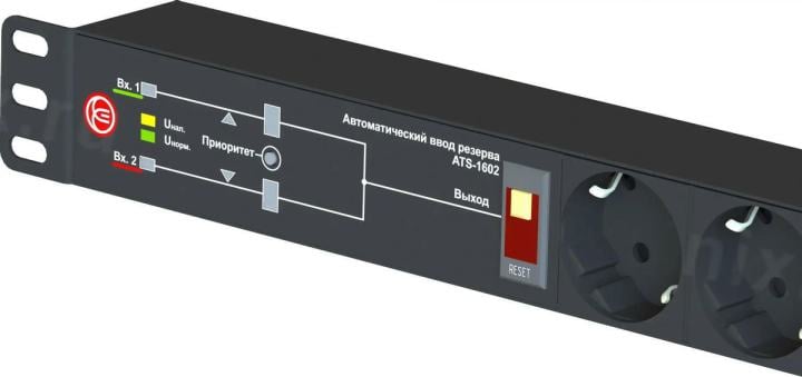 Elemy <ATS-1602> Блок силовых розеток 19", чёрный  1U, 6 евророзеток