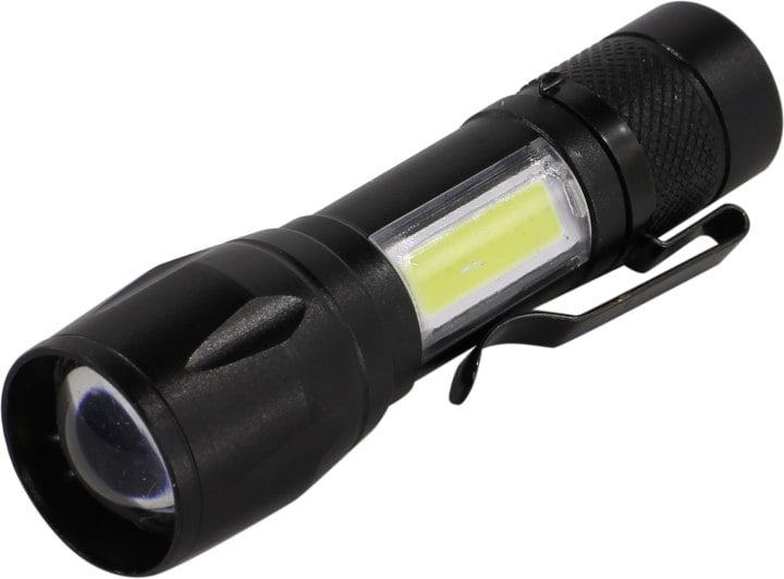 SmartBuy фонарь SBF-104 LED алюминиевый 3Вт LED+ 3 Вт COB, AA, чёрный п/ос