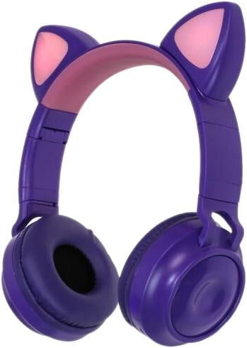 Беспроводные/проводные наушники QUMO Party Cat BT 0026 фиолетовый, накладные, Bluetooth + проводной, кошачьи ушки, до 7 ч