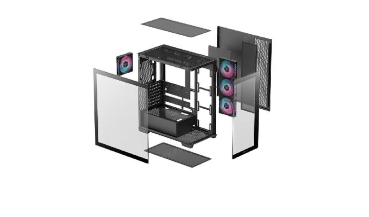 Miditower Deepcool CG580 4F <R-CG580-BKADA4-G-1> Black ATX без БП,  с  окном
