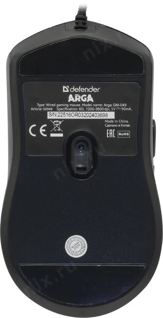 Defender Arga Gaming Mouse <GM-049> (RTL) USB  6btn+Roll  <52049>