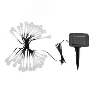 Каскад Lamper Сталактит LED 5 м с аккумулятором и выносной солнечной панелью 1 м, IP65, 2 режима работы: мигание и постоянное теплое белое свечение