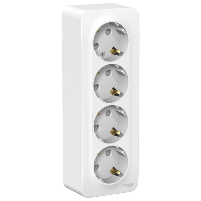Schneider Electric Blanca <BLNRA011411> Розетка четырёхместная  (2К+З, внутр., белый)