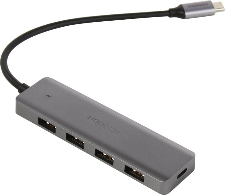 Адаптер Ugreen CM219 70336, USB-C – 4xUSB 3.0 + USB-C PD