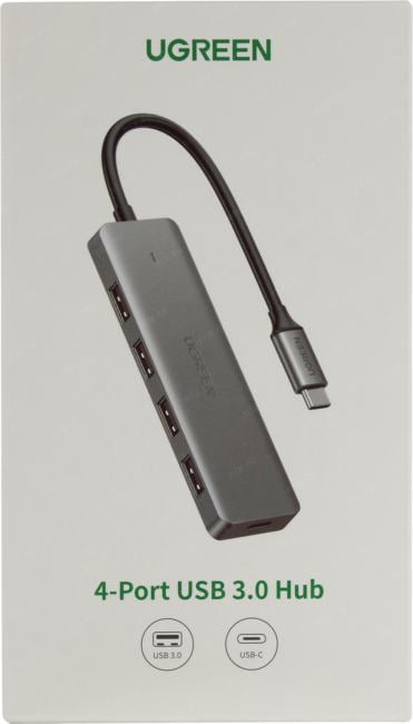 UGREEN <70336> USB3.0 4-port  Hub, питание USB-C