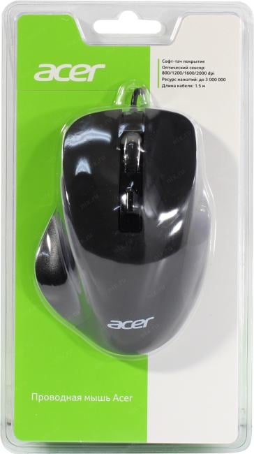 Acer Optical Mouse OMW120 <ZL.MCEEE.00H>  (RTL) USB 6btn+Roll