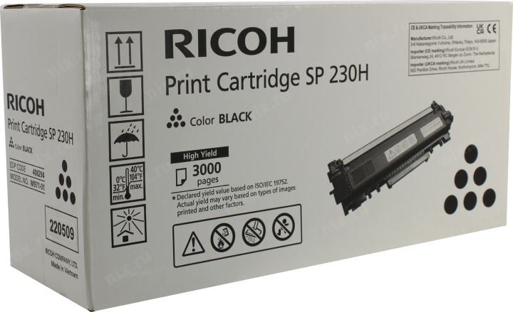 Тонер-картридж Ricoh <408294>  Black SP 230H