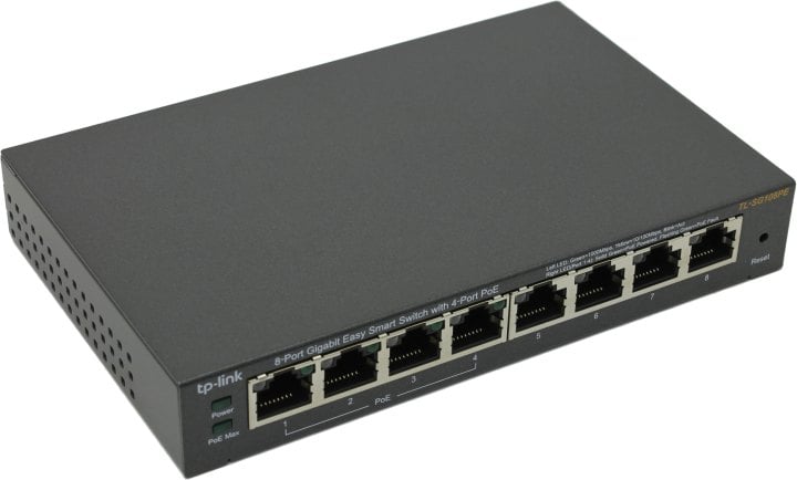 Коммутатор TP-Link TL-SG108PE, 8×1GbE, 4×PoE+, 64Вт