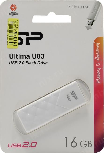 Silicon Power Ultima U03 <SP016GBUF2U03V1W> USB2.0 Flash Drive  16Gb  (RTL)