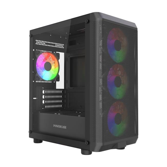 Корпус PowerCase Mistral Micro EM22 CMMEM22B-L4, mATX, TG, 4×120мм FRGB