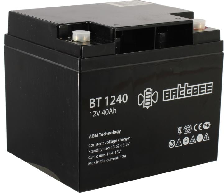 Аккумуляторная батарея Delta (Battbee BT) BT 1240 12В/40Ач, клемма Болт М6 (197х165х170мм (170мм); кг; Срок службы 3лет;