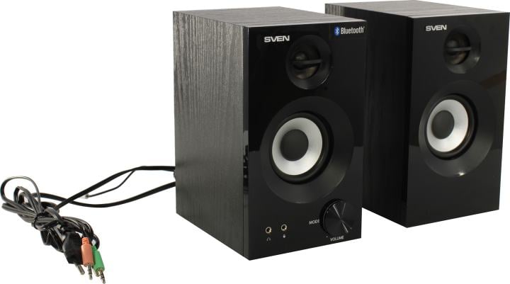 Колонки SVEN SPS-621  Black  (2x14W,  дерево, Bluetooth)