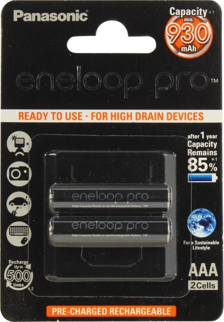 Аккумулятор Panasonic BK-4HCDE/2BE/2CP (1.2V, 930mAh) NiMH, Size "AAA"  <уп. 2 шт>