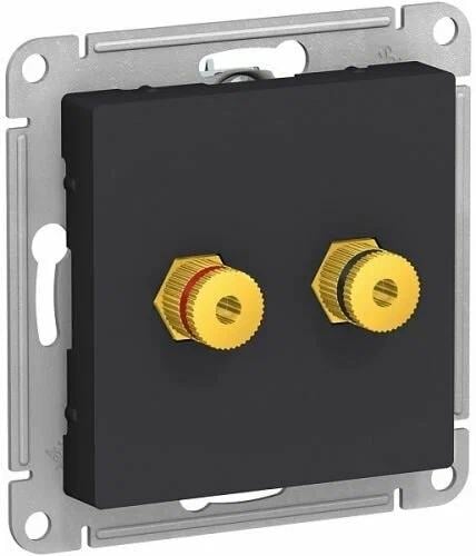 Розетка Systeme Electric ATN001087  AtlasDesign,  аудио,  двухместная, карбон