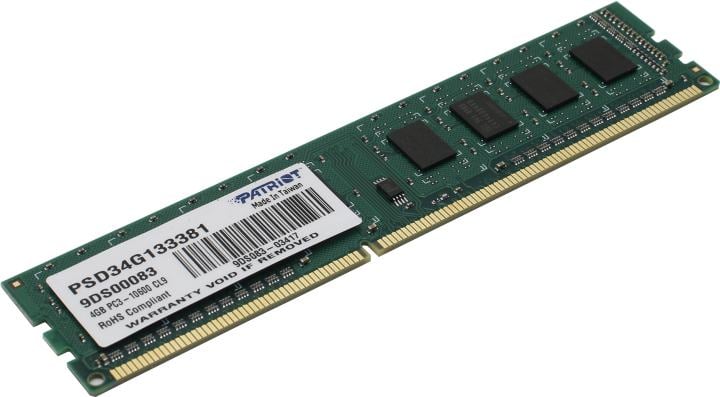 Память DDR3 Patriot PSD34G133381, 4ГБ, 1333МГц, CL9