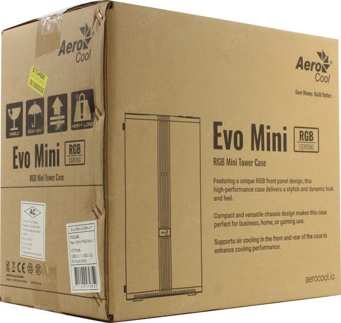 Minitower Aerocool <Evo Mini-G-BK-V1> Black MicroATX  без  БП
