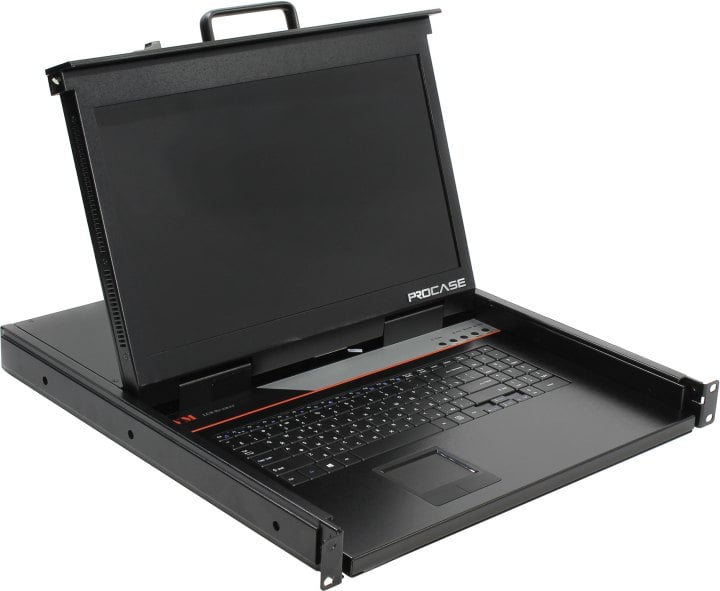 ProCase E1701HD Консоль однорельсовая , 1 порт, LCD 17'', single rail console, LCD D-Sub, USB, разрешение 1920*1080