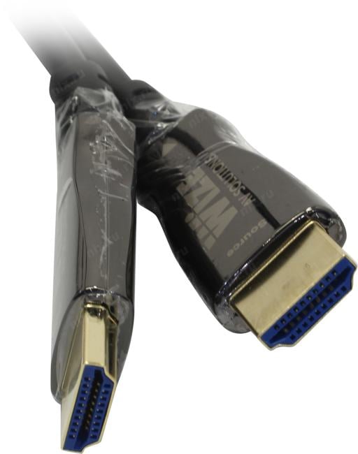 Кабель HDMI Wize [AOC-HM-HM-20M] оптический, малодымный, 20 м, 4K/60HZ 4:4:4, v.2.0, ARC, 19M/19M, HDCP 2.2, Ethernet, черный, коробка
