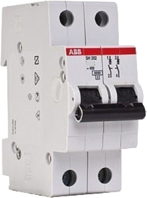 Выключатель автоматический модульный 2п C 20А 6кА S202 C20 ABB 2CDS252001R0204
