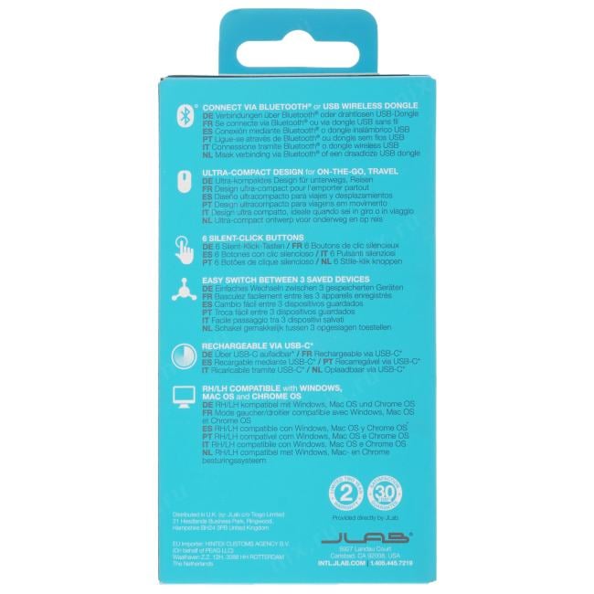 IEUMGOCHRGMSRBLK124 Беспроводная мышь Jlab Go Charge Mouse c функцией подзарядки,  Link USB- A
