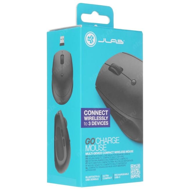 IEUMGOCHRGMSRBLK124 Беспроводная мышь Jlab Go Charge Mouse c функцией подзарядки,  Link USB- A